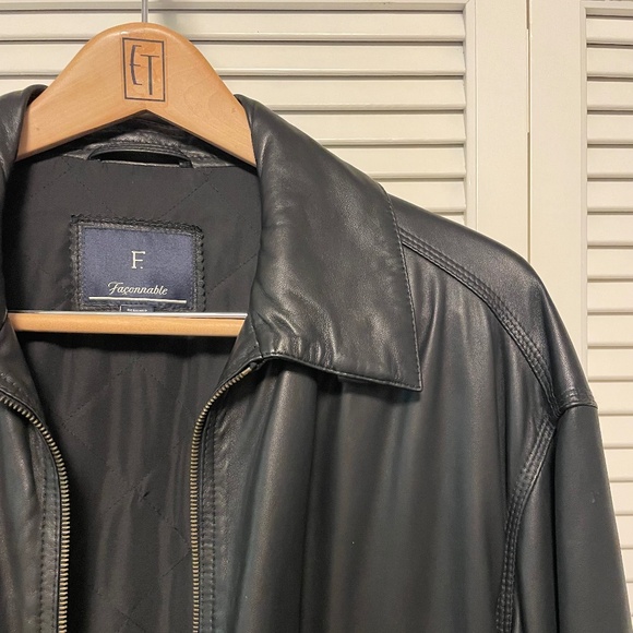 Faconnable Other - Vintage Men’s Leather Bomber Jacket